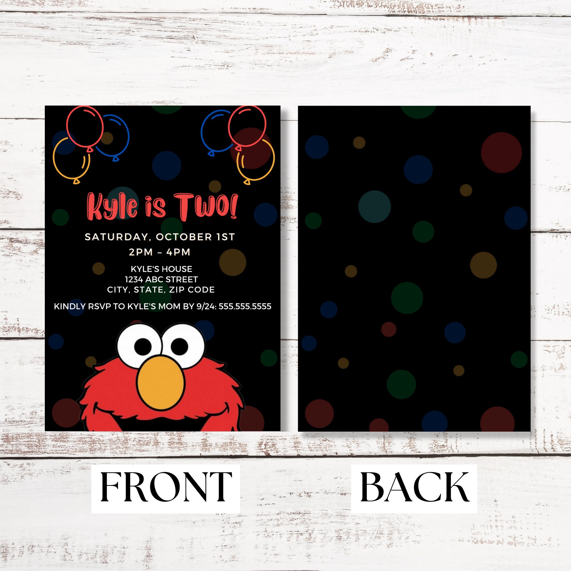 Elmo 2nd Birthday Party Invitation for Girls and Boys Modern - Etsy ...