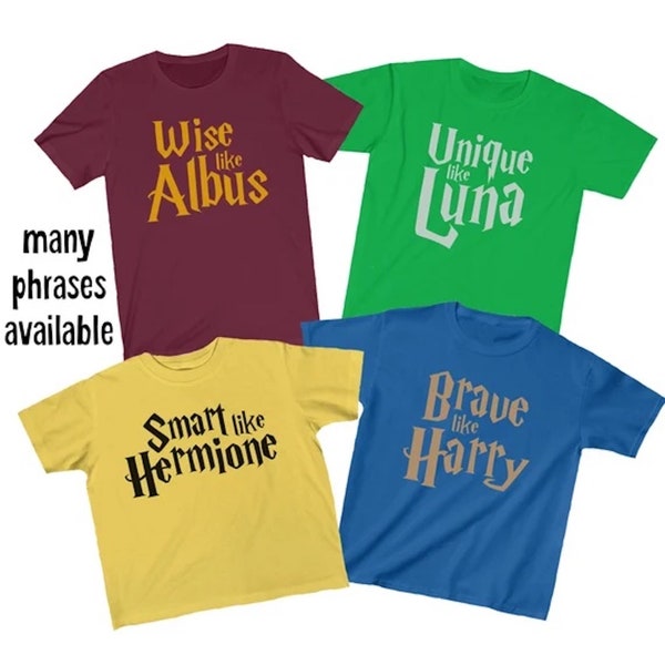 HP Matching Halloween Shirts, Brave like Harry, Smart like Hermione, Loyal Like Ron, Customizable Halloween Group Shirts, Family Halloween
