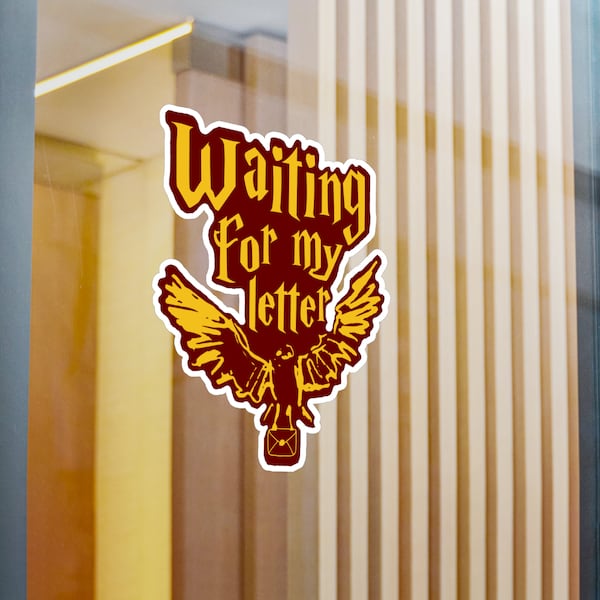 Waiting For My Letter Decal, Gryfinndor Sticker, HP Vinyl Sticker, Gryffindore Decal, Gryfindor Sticker, HP Stocking Stuffer, Easter Basket