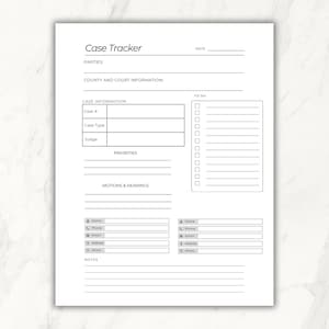 Case Tracker Organizer
