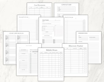 Comprehensive Case Organizer Bundle (Organization Paperwork for Attorneys and Paralegals)
