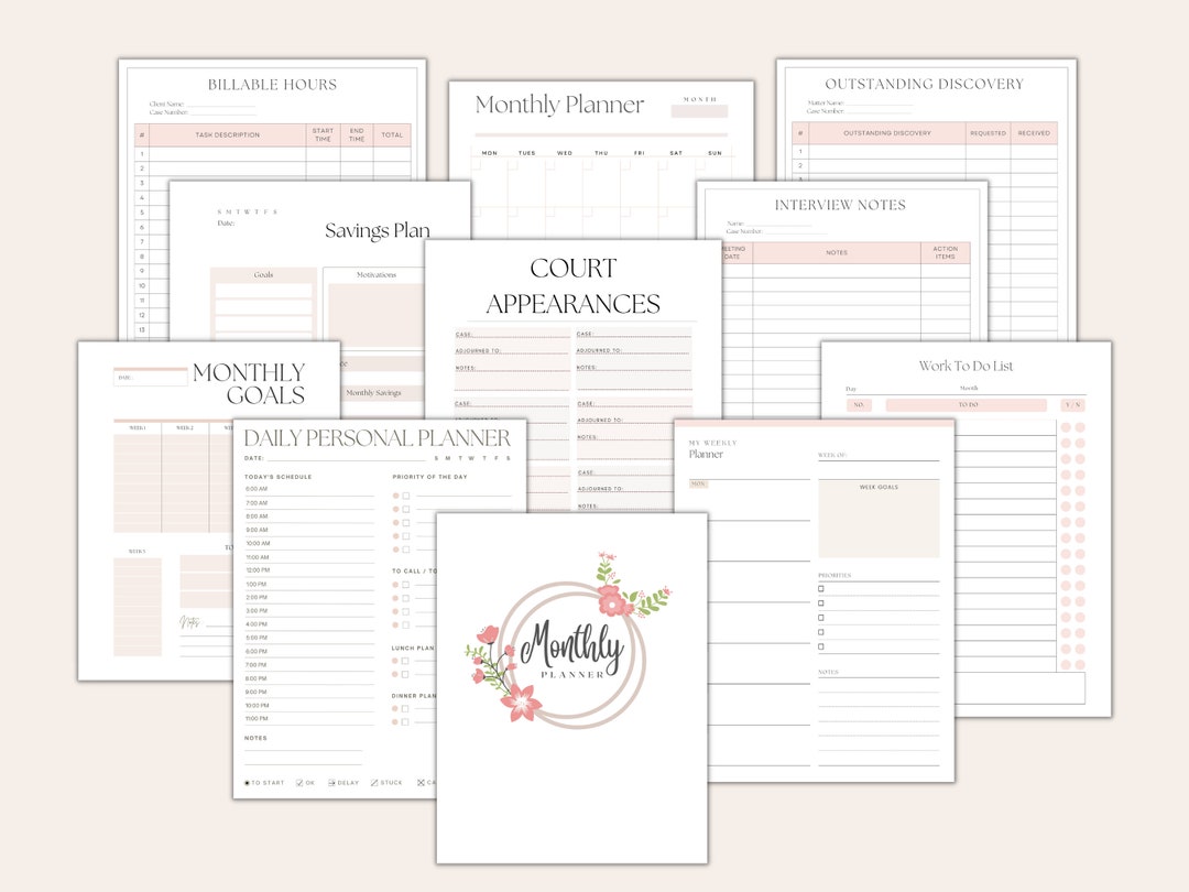 Attorney Planner PDF Digital Download | Legal Planner - Etsy