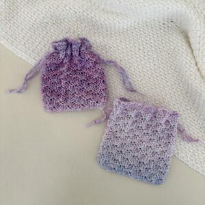 crochet drawstring bag, crochet bag