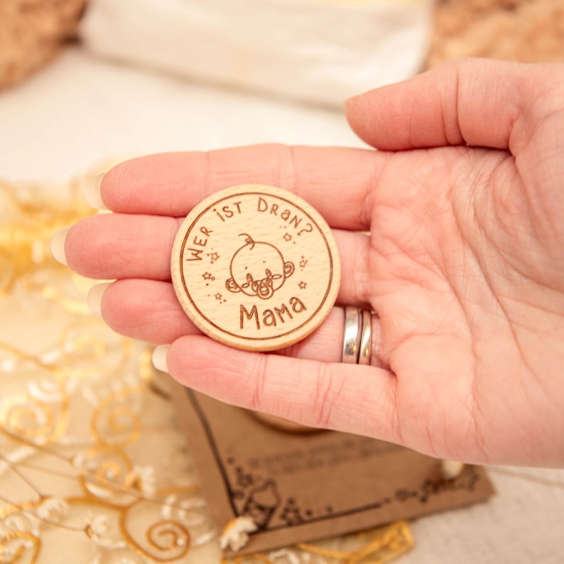 Decision coin parents, diaper coin, gift birth, expectant parents, expectant mom dad, personalizable, funny little something image 4
