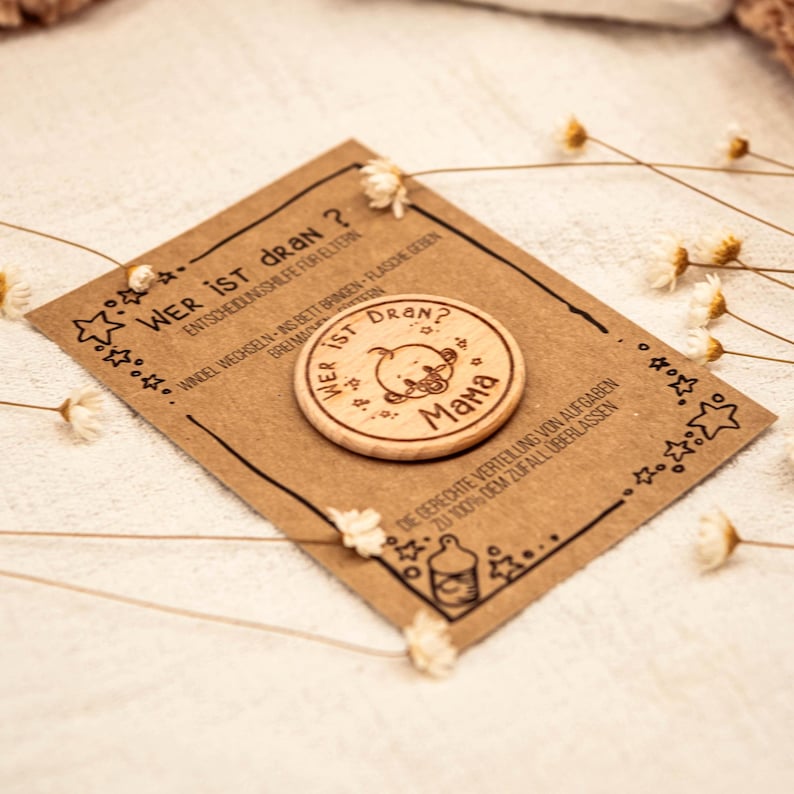 Decision coin parents, diaper coin, gift birth, expectant parents, expectant mom dad, personalizable, funny little something image 2