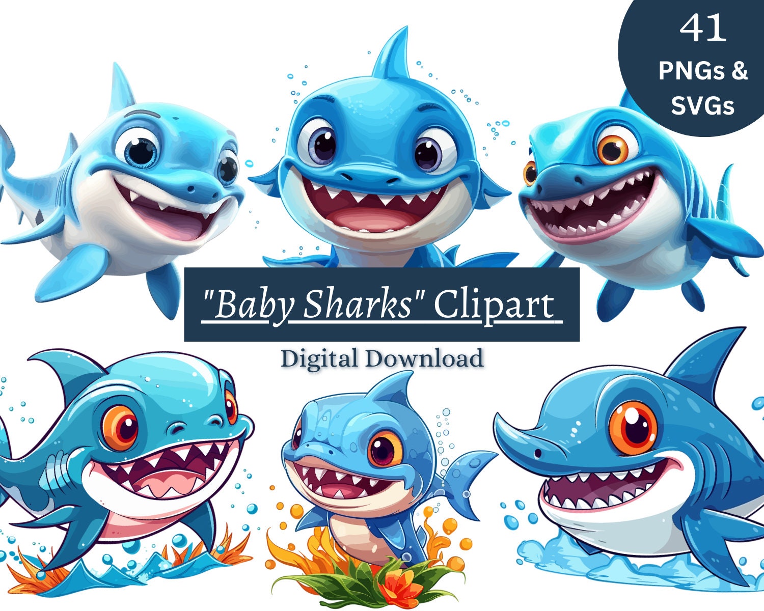Baby Shark Png Baby Shark Birthday Decoration Clipart Baby Etsy Ireland