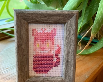 Cheshire Cat Framed Cross-Stitch (2x3")