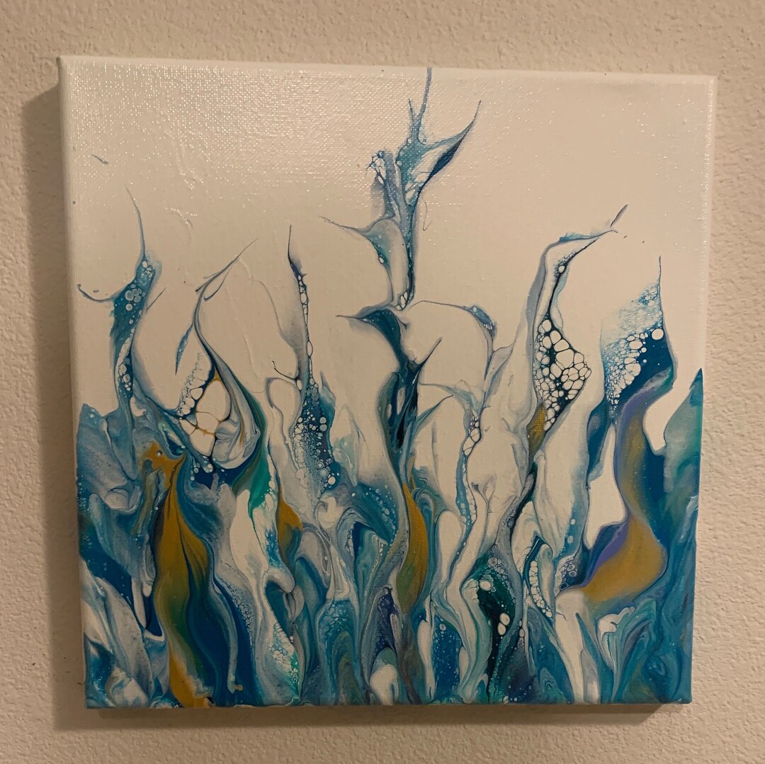 10 X 10 Abstract Acrylic Dutch Pour Painting - Etsy