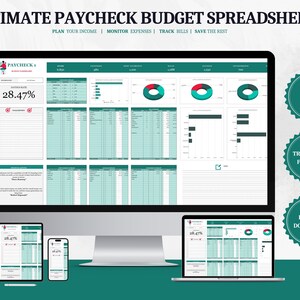 Google Sheets Budget Spreadsheet Paycheck Budget Tracker Biweekly Budget Planner Expense Tracker Finance Planner Weekly Budget Template