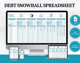 Debt Tracker| Debt Snowball Spreadsheet | Debt Payoff Tracker| Debt Payment Tracker| Google Sheets | Debt Snowball Calculator