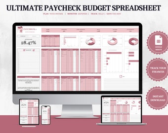 Gehaltsscheck Budget Tabelle Google Sheets Budget Vorlage Expense Tracker Wöchentlicher Budgetplaner Zweiwöchentlicher Budgetplaner