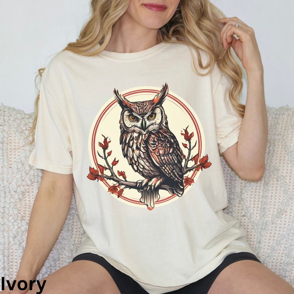 Owl Goblincore Shirt for Women, Cottagecore TShirt, Botanical Birds T-shirt,  Nocturnal Animal Moon Clothing, Nature Lover Tee, Owl Gifts