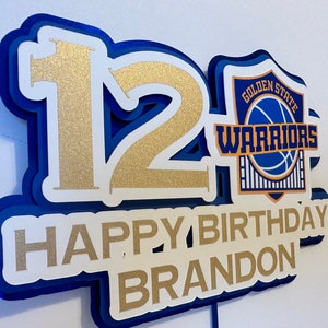 A mini birthday cake for a Golden State Warriors fan.