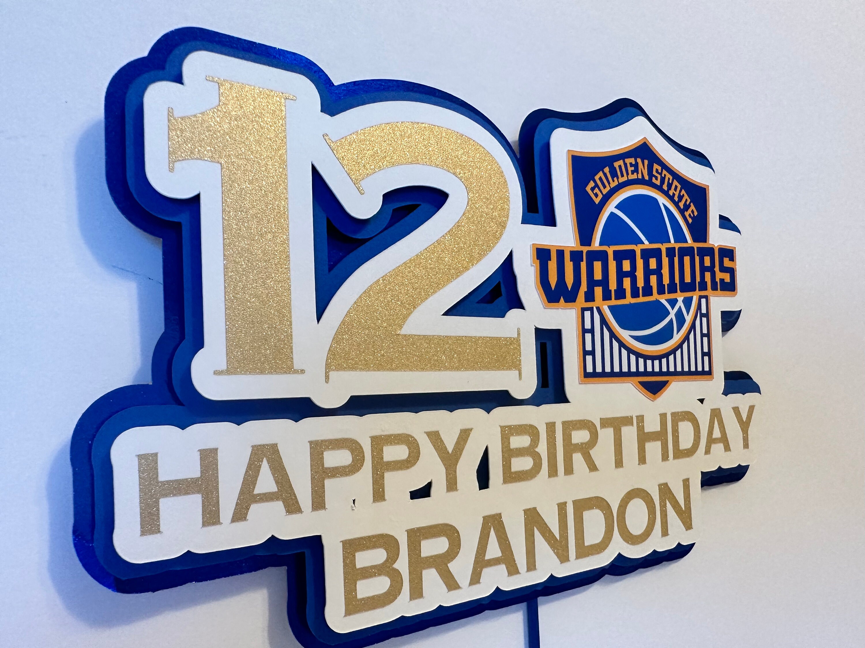 Golden State Warriors Cake Topper. Basketball Theme Birthday Etsy