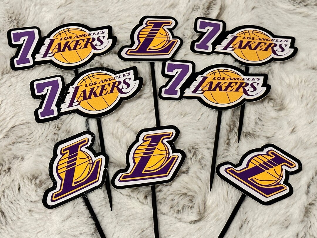 Lakers Cupcake Toppers. Birthday Party Lakers. Basketball - Etsy