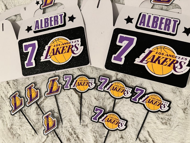 Lakers Favor Box. Candy Gable Boxes. Lakers Party Decoration. Etsy