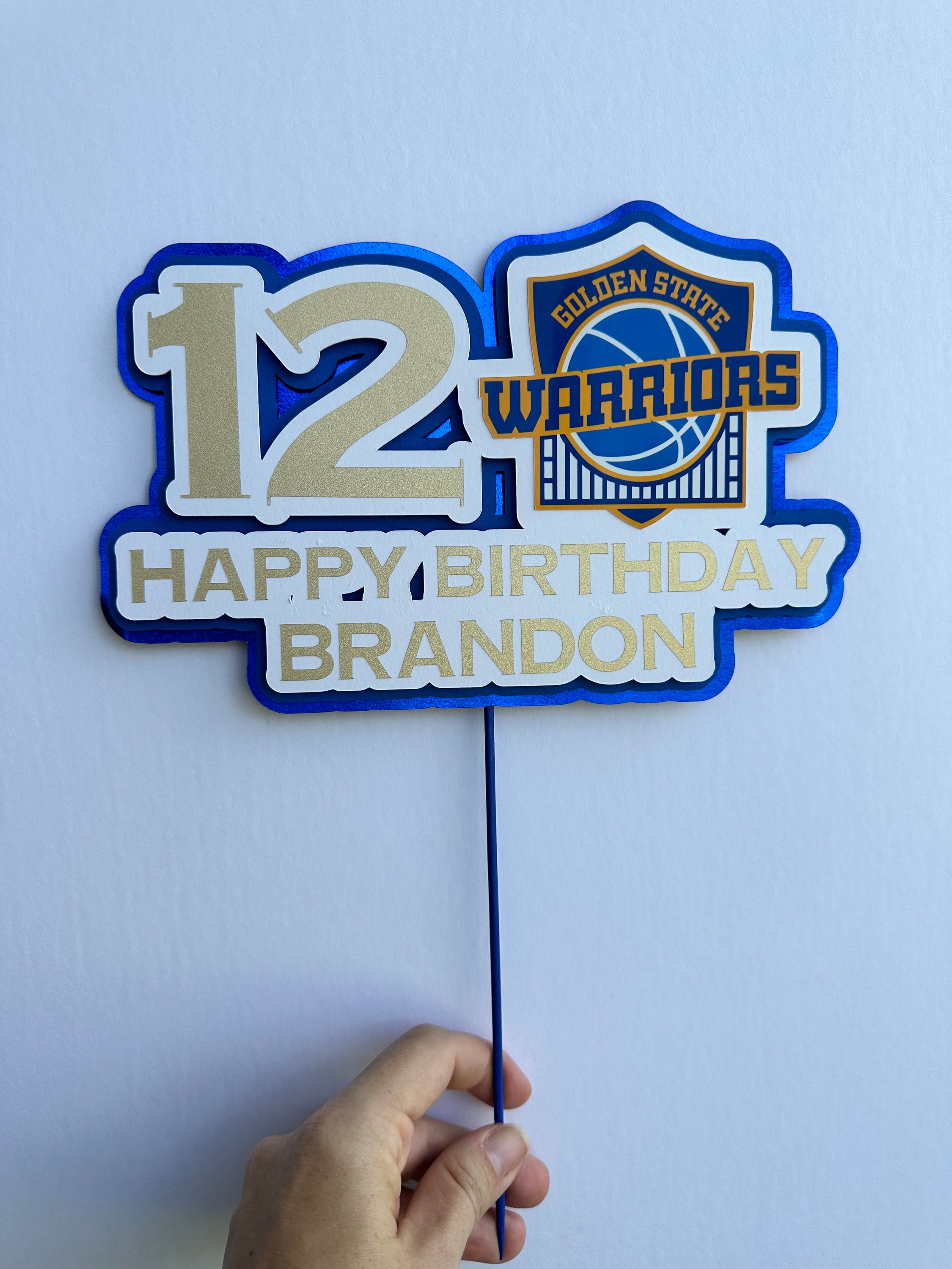 Golden State Warriors Cake Topper. Basketball Theme Birthday Etsy