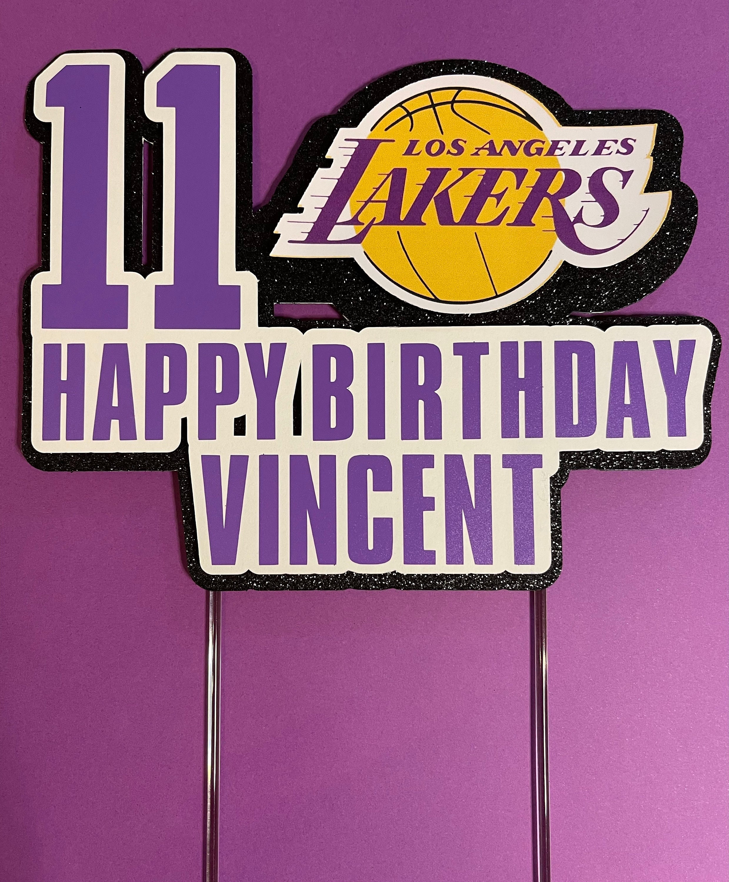 Lakers cake topper decoration for birthday party