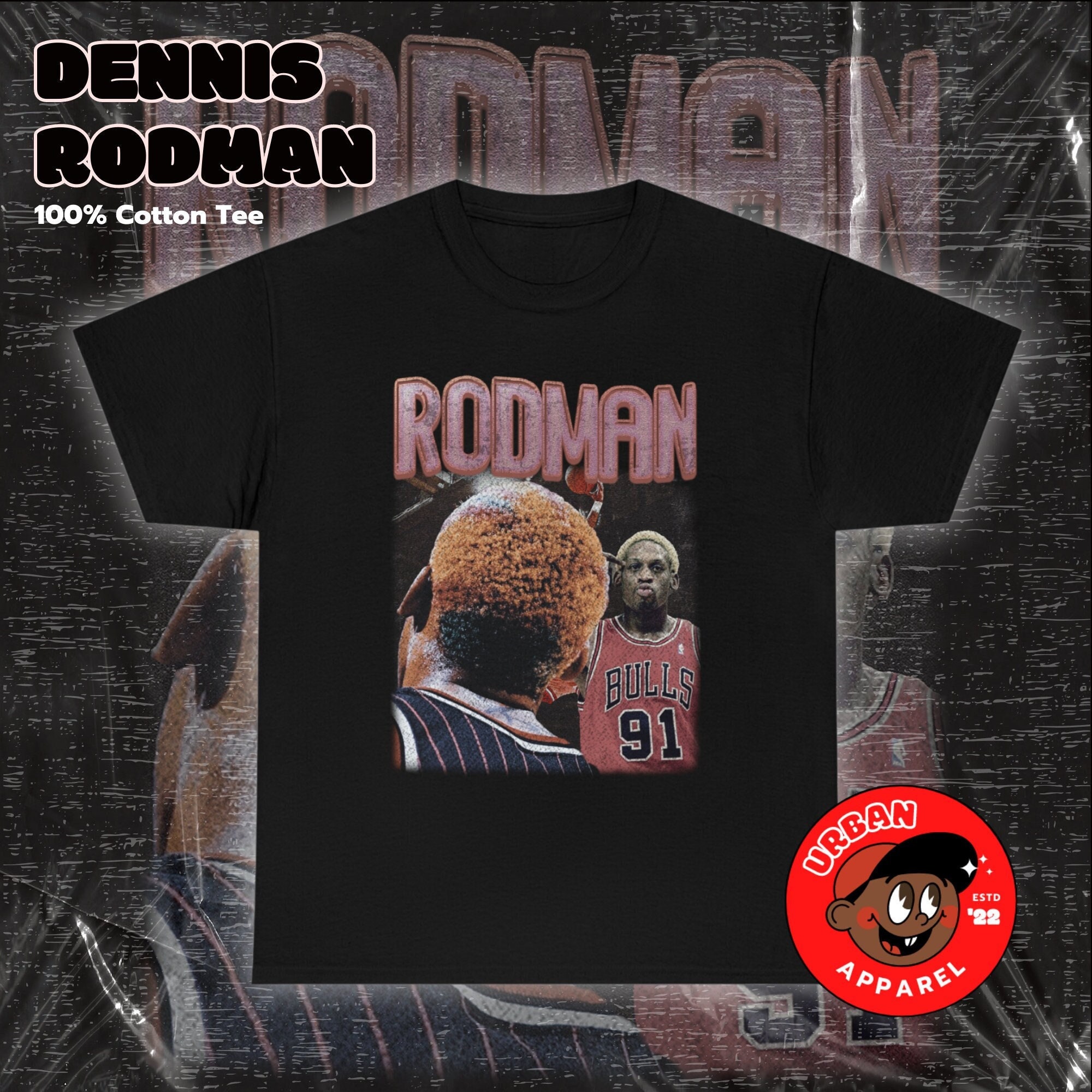 Hot Sale Basketball Boy The Worm Dennis Rodman Print T Shirt Men