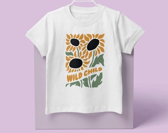 Cute toddler shirt with sunflower graphic Unique toddler gift Toddler shirt for outdoor adventures Sunflower themed toddler birthday gift