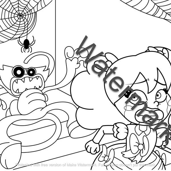 Poppy's Playtime Huggy Wuggy Coloring Page - Digital Print