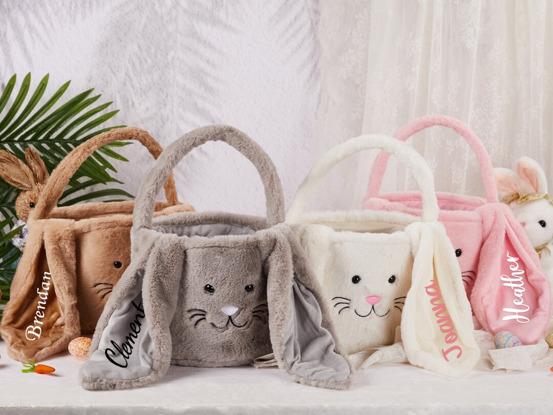 Personalized Easter Bunny Basket Boy Girl Baby Boy Easter Etsy
