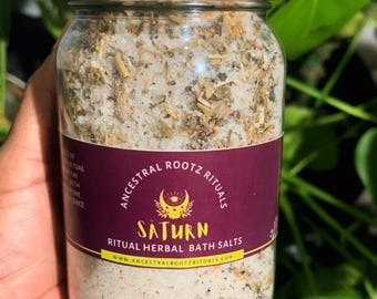 Saturn • Ritual Bath – 16oz Glass Jar | Grounding • Discipline •  Boundaries