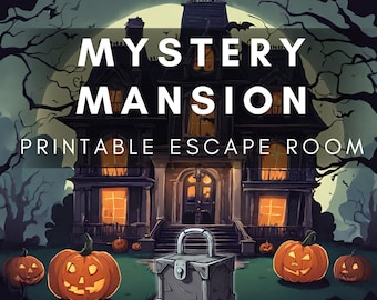 Halloween Escape Room: Mystery Mansion Printable Game (Digital Download)