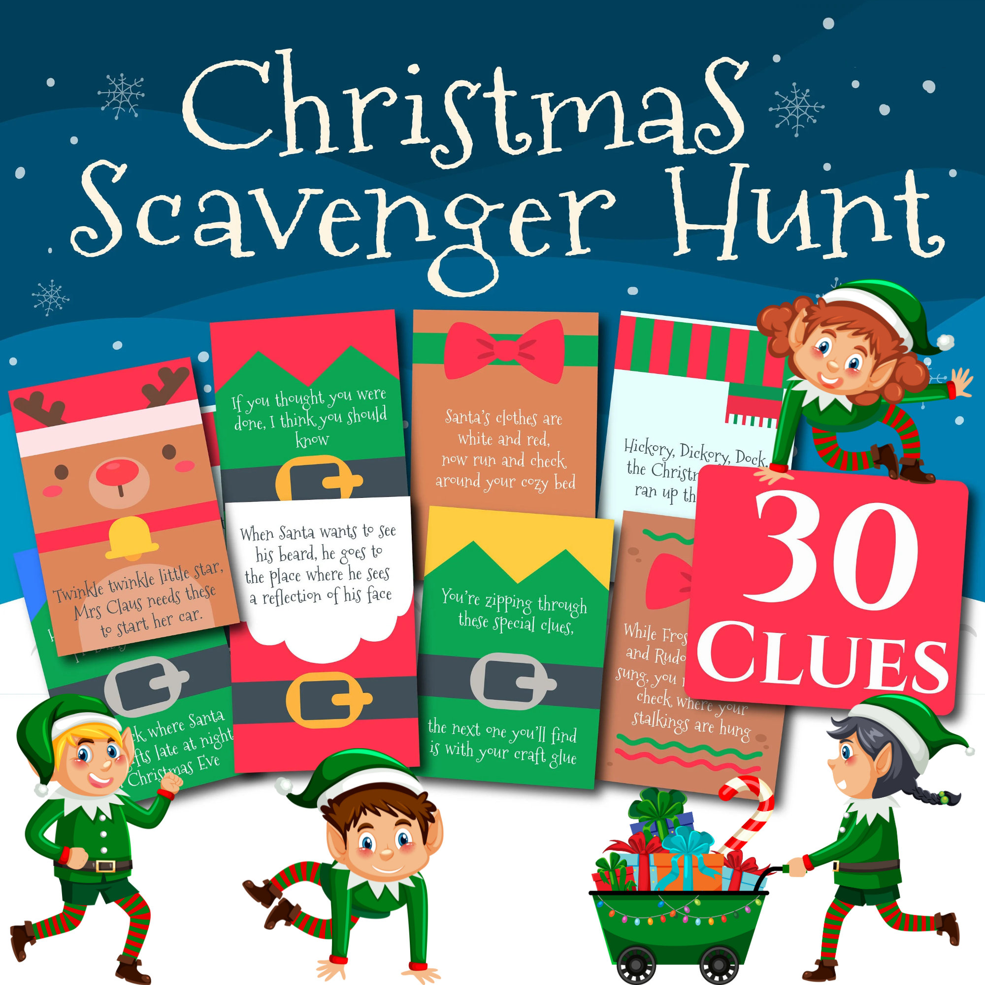 Free Printable Scavenger Hunt Clues For Christmas