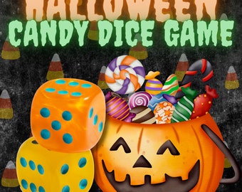 Halloween Candy Dice Game: Printable Party Activity (Digital Download)