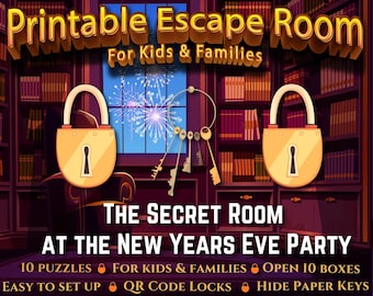 New Year's Eve Escape Room: The Secret Room, Family Fun (Printable)