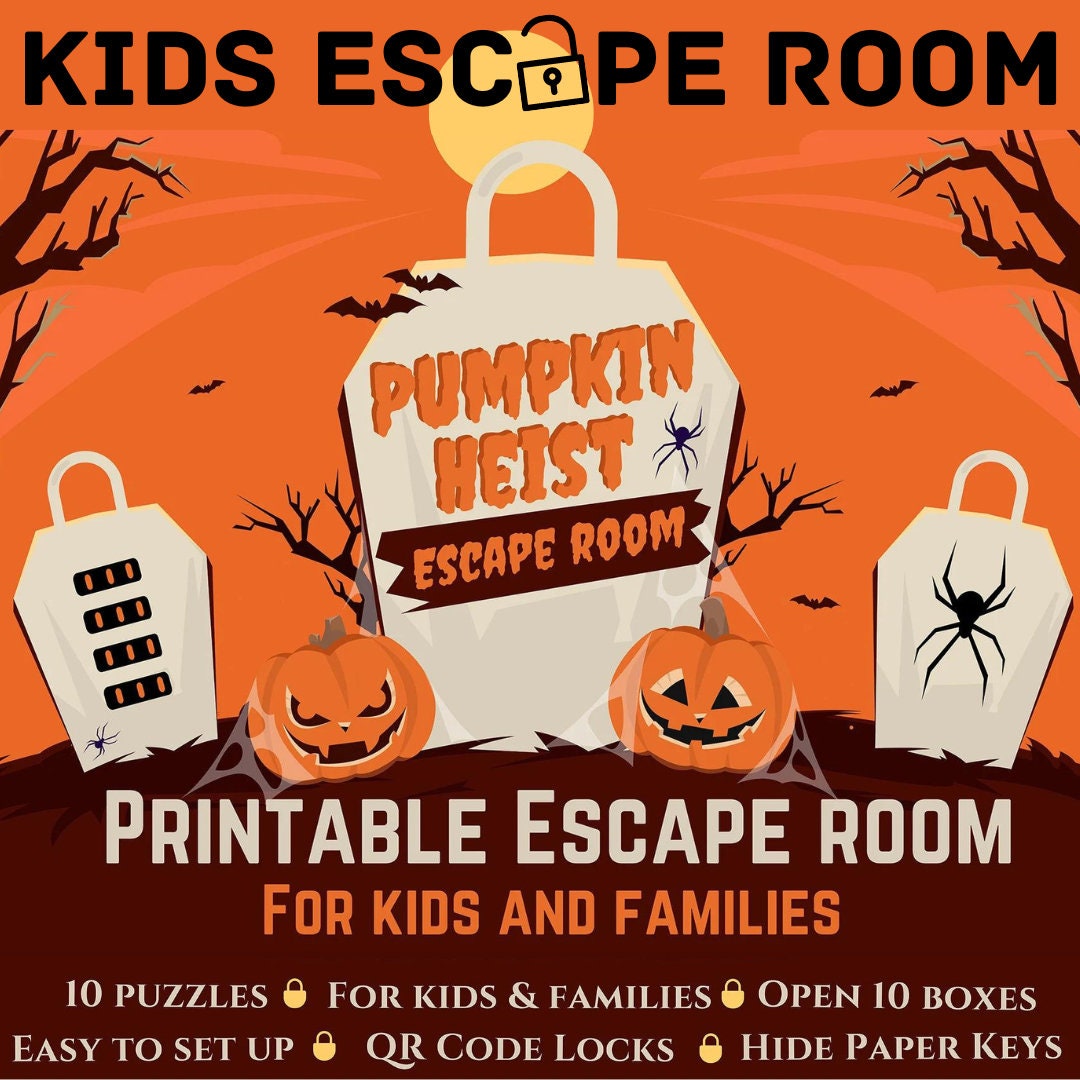 Halloween Escape Room for Kids, Pumpkin Heist, Printable Escape Room ...