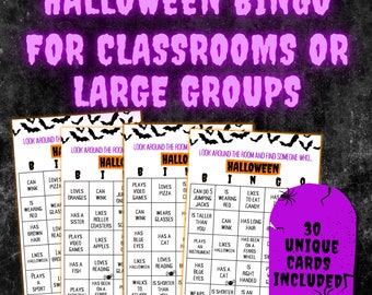 Printable Halloween Bingo Game for Kids: Classroom Party Activity (Digital Download)