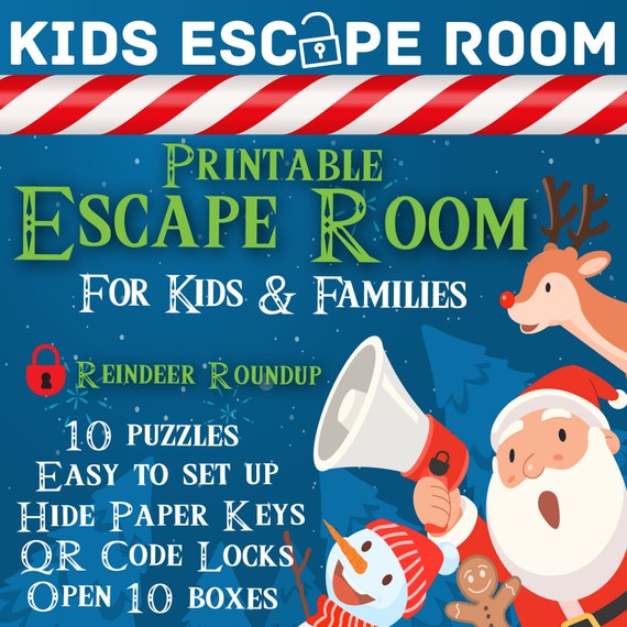 Christmas Escape Room: Reindeer Roundup, Printable Family Game (PDF)