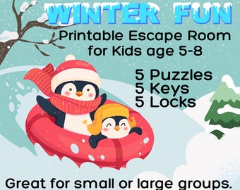 Winter Escape Room for Kids, Escape Room for Family, Printable Escape Room, Winter Printable Activity, Kids Winter Classroom Party Game