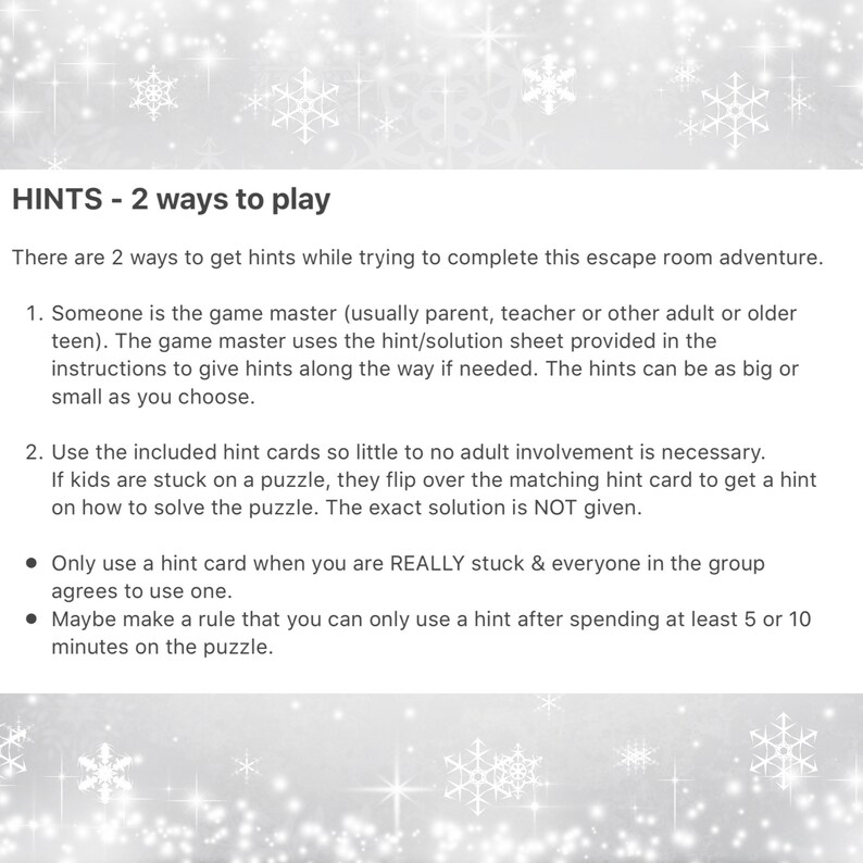 Two ways to use hints in this game.