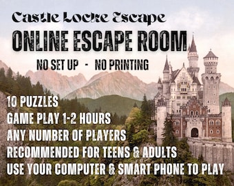 Online Escape Room for Teens and Adults, Castle Locke Escape, Escape Room Game, Online Party Games, Team Building, Play Online Escape Puzzle