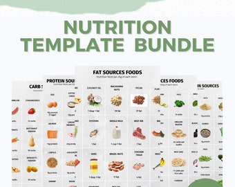 Nutrition Bundle Foods Reference Chart, PRINTABLE / INSTANT DOWNLOAD. For a healthy eating and happy life!