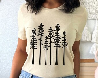 Minimalist Pine Tree Shirt: Outdoors Adventure Tee