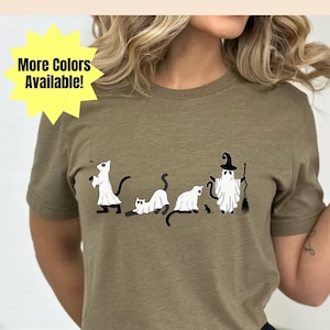 Ghost Cat Halloween Shirt, Cat Lover Shirt, Cat Mom Shirt, Cute Halloween Cat Shirt, Halloween Kitty, Funny Halloween Shirt