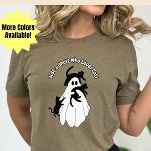 Halloween Shirt, Ghost Cat Shirt,Retro Halloween Ghost Shirt,Cat Lover Shirt, Cat Mom Shirt, Cat Halloween Shirt, Retro Ghost Shirt