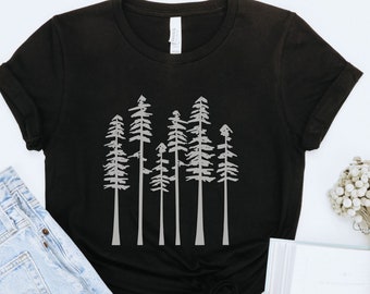Minimalist Forest Trees Shirt: Outdoors Adventure Tee