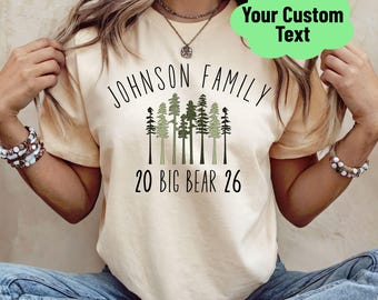 Personalized Family Trip Shirt: Mountain Pine Tree Vacation  038