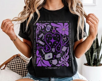 Floral Nurse Shirt: Comfort Colors RN Tee - Inspirational Gift, Purple Print