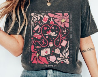 Floral Nurse Shirt: Comfort Colors RN Tee - Inspirational Gift