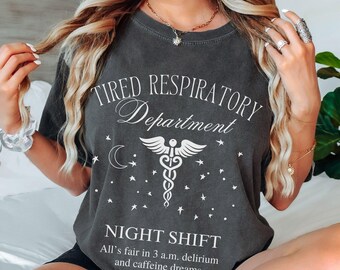 Funny Night Shift Respiratory Nurse T-Shirt: 3 AM Delirium