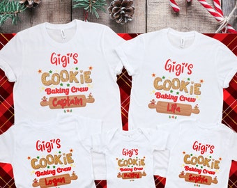 Matching Family Christmas Shirts: Cookie Baking Crew, Custom Name 012