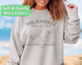 Sudadera de club de playa con nombre personalizado: suéter de club social personalizado