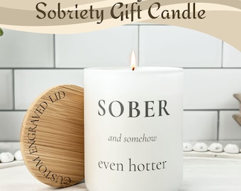 Sobriety Gift Candle, Sober Humor, Soberversary Milestone Recovery Birthday Gift, Clean Girl CJ22