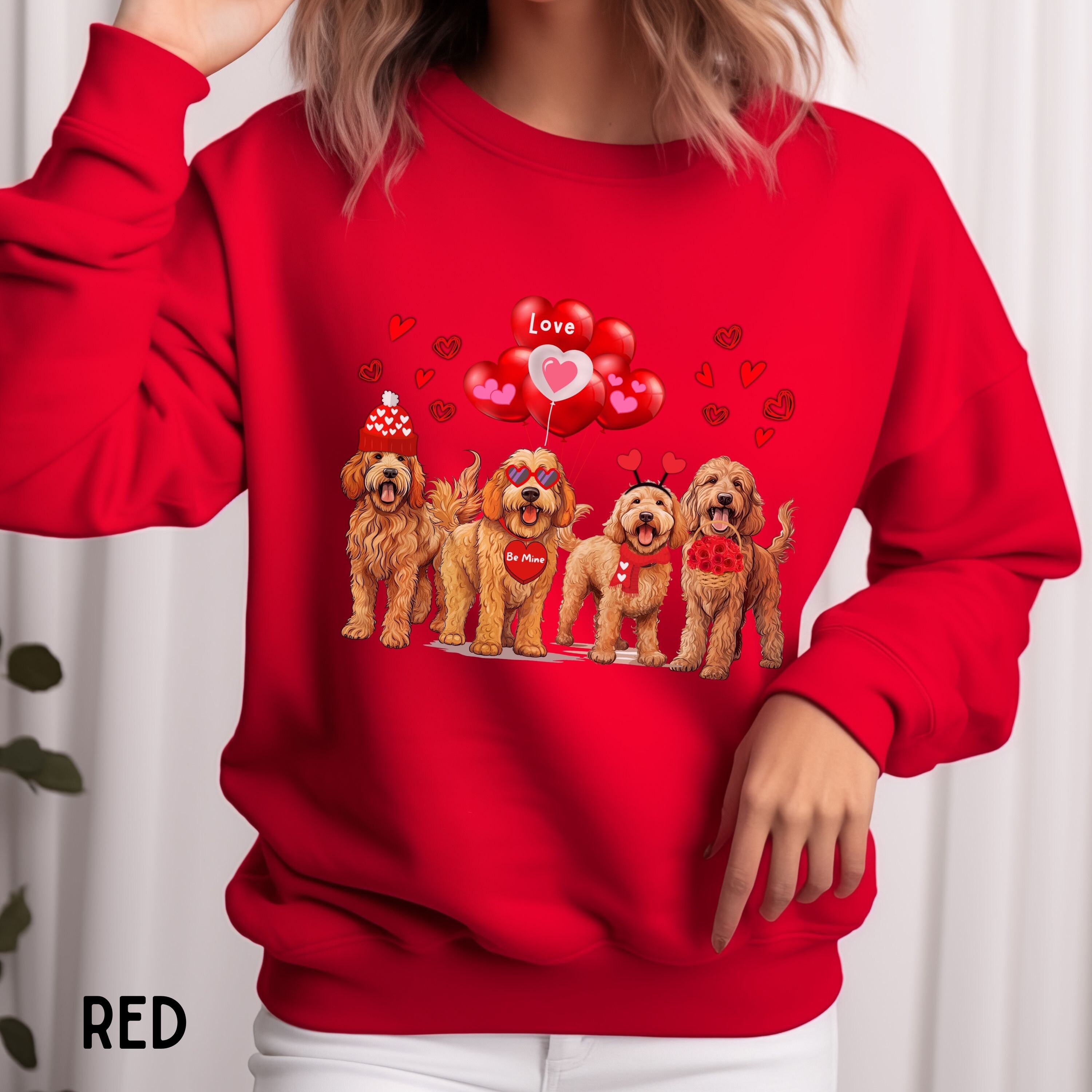 Goldendoodle Valentine Sweatshirt, Valentine Dogs, Goldendoodle Mom Sweater, Dog Mom Gift